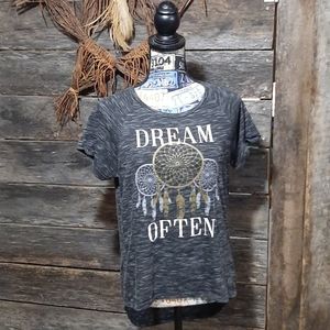Dream often charcoal heather tee with dreamcatcher